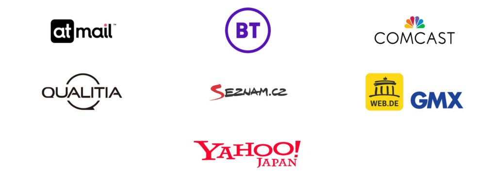 At Mail, BT, Comcast, Qualitia, Seznam, Web.de / Gmx, Yahoo Japan envisagent de supporter BIMI !