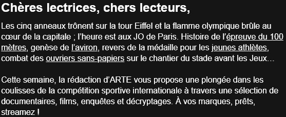 édito dans newsletter