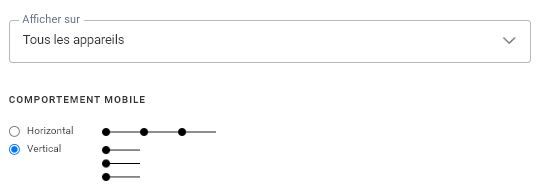 Choix de l'affichage sur mobile